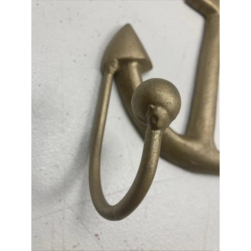 Vtg Nautical Metal Anchor Double Hook Coat Hat Hanger‎ Wall Mount Rustic 8x6